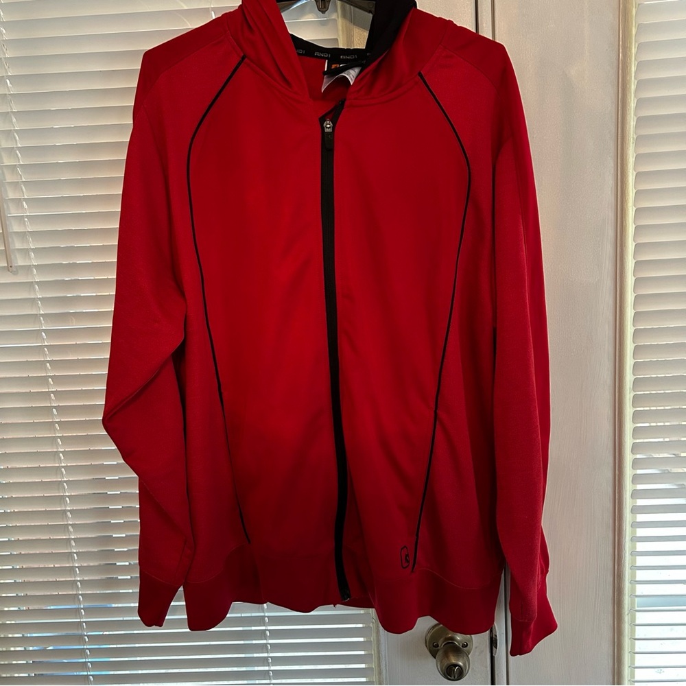 AND1 red hoodie zipper up size XL men’s hoodie